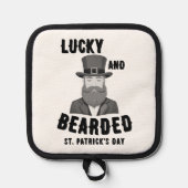 Lucky en Bearded St. Patrick's Day Leprechaun Pannenlap (Voorkant)