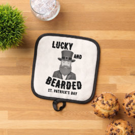 Lucky en Bearded St. Patrick's Day Leprechaun Pannenlap