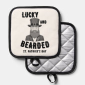 Lucky en Bearded St. Patrick's Day Leprechaun Pannenlap (Voorkant / Achterkant)