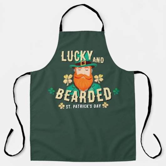 Lucky en Bearded St. Patrick's Day Leprechaun Schort (Voorkant)