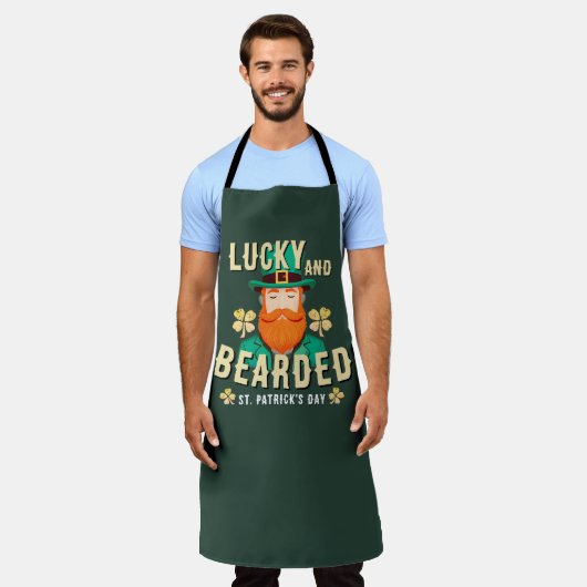 Lucky en Bearded St. Patrick's Day Leprechaun Schort (Gedragen)