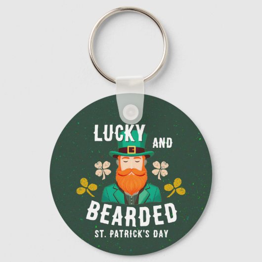 Lucky en Bearded St. Patrick's Day Leprechaun Sleutelhanger (Voorkant)