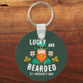 Lucky en Bearded St. Patrick's Day Leprechaun Sleutelhanger (Voorkant)