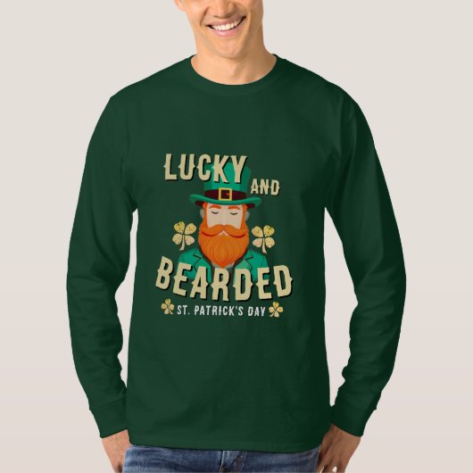 Lucky en Bearded St. Patrick's Day Leprechaun T-shirt (Voorkant)