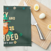 Lucky en Bearded St. Patrick's Day Leprechaun Theedoek (Quarter Fold)