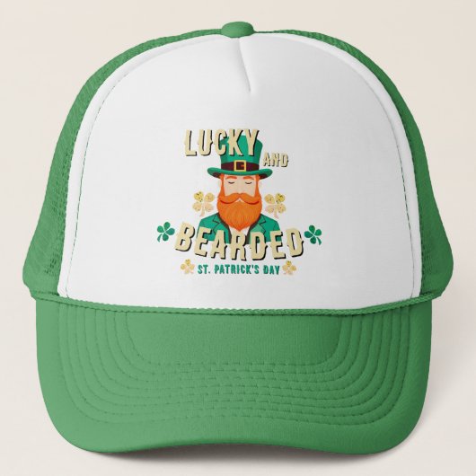 Lucky en Bearded St. Patrick's Day Leprechaun Trucker Pet (Voorkant)