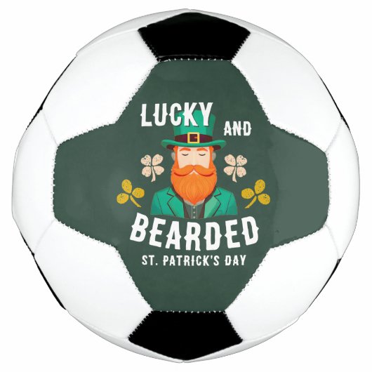Lucky en Bearded St. Patrick's Day Leprechaun Voetbal (Voorkant)