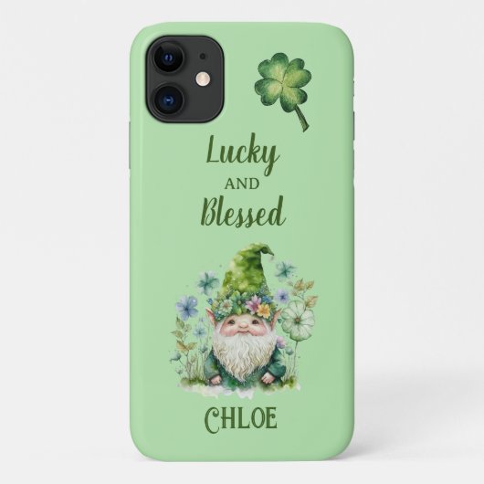 Lucky en Blessed Gnome iPhone/iPad case (Achterkant)
