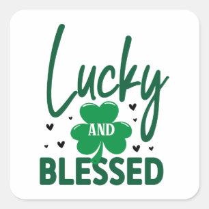 Lucky en Blessed St Patrick's Day Vierkante Sticker