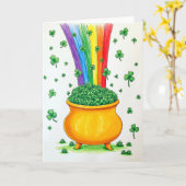 Lucky En Geluk Shamrock Kaart (Gele Bloem)