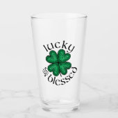 Lucky en gezegend glas-in-lood Ierse klaver Glas (Voorkant)