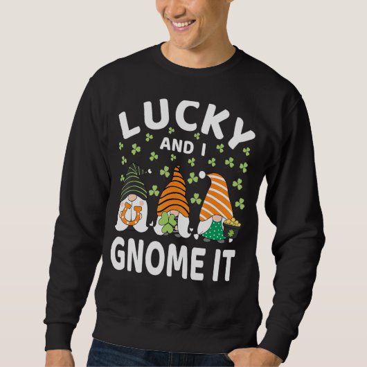 Lucky en ik hebben het vanaf Patrick's Day Gnomen Trui (Voorkant)