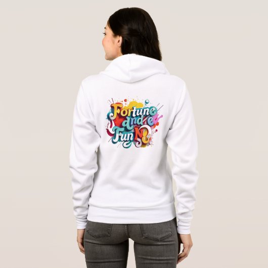 "Lucky en levendig" Hoodie (Achterkant volledig)