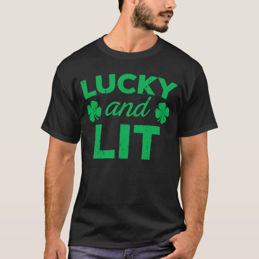 Lucky en Lit St Patrick Day T-shirt (Voorkant)