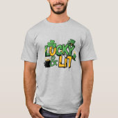 Lucky en Lit St. Patrick's Day T-shirt (Voorkant)
