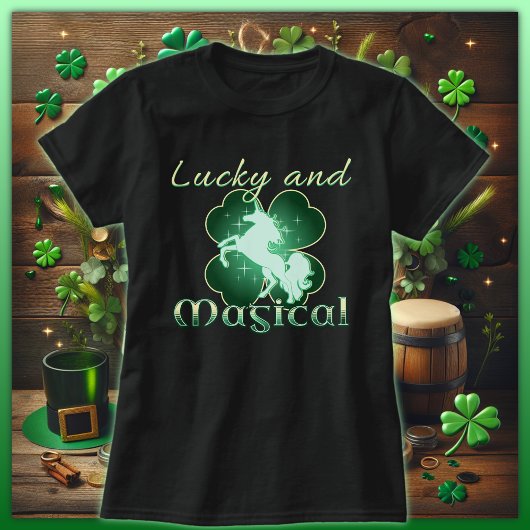 Lucky en magische klaver t-shirt