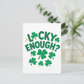 Lucky Enough? Fun St. Patrick's Day Briefkaart (Staand voorkant)