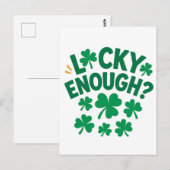 Lucky Enough? Fun St. Patrick's Day Briefkaart (Voorkant / Achterkant)