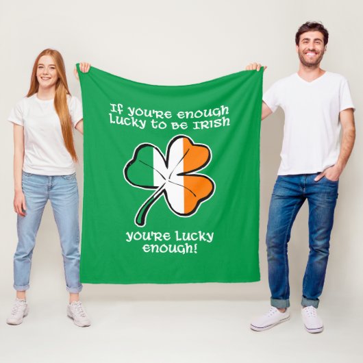 Lucky enough to be Irish Fleece Deken (In situ)