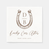 Lucky Ever After Classy Horseshoe Monogram Wedding Servet (Voorkant)