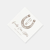 Lucky Ever After Classy Horseshoe Monogram Wedding Servet (Hoek)