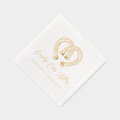 Lucky Ever After Rustic Hoefijzer Hart Bruiloft Folie Servetten (Rechts)