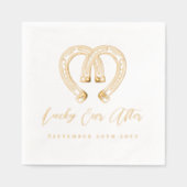 Lucky Ever After Rustic Hoefijzer Hart Bruiloft Folie Servetten (Voorkant)