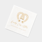 Lucky Ever After Rustic Horseshoe Heart Wedding Folie Servetten (Links)