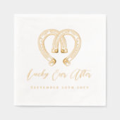 Lucky Ever After Rustic Horseshoe Heart Wedding Folie Servetten (Voorkant)