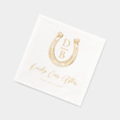 Lucky Ever Na Classy Hoefijzer Monogram Trouwen Folie Servetten (Links)