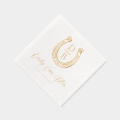 Lucky Ever Na Classy Hoefijzer Monogram Trouwen Folie Servetten (Rechts)