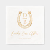 Lucky Ever Na Classy Hoefijzer Monogram Trouwen Folie Servetten (Voorkant)