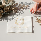 Lucky Ever Na Classy Hoefijzer Monogram Trouwen Folie Servetten