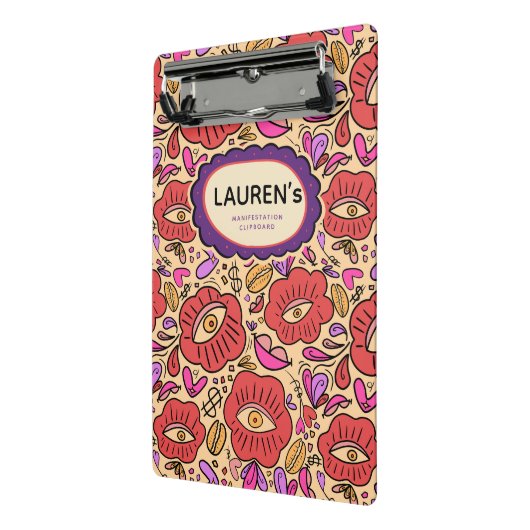 Lucky Eye Floral Pattern Mini Klembord (Angled2)