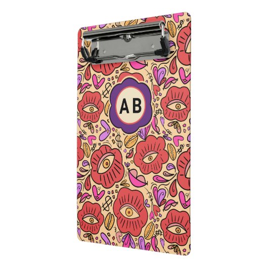 Lucky Eye Floral Pattern Mini Klembord (Angled2)