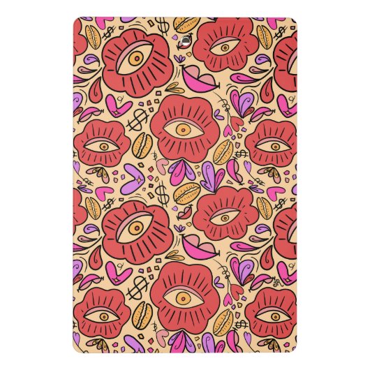 Lucky Eye Floral Pattern Mini Klembord (Achterkant)