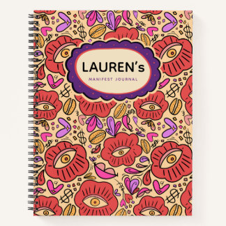 Lucky Eye Floral Pattern Spiral Notebook Notitieboek