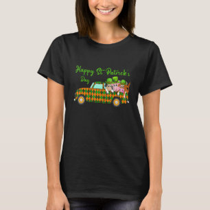 Lucky Farm Animals Happy St Patrick's Day Truck Gr T-shirt
