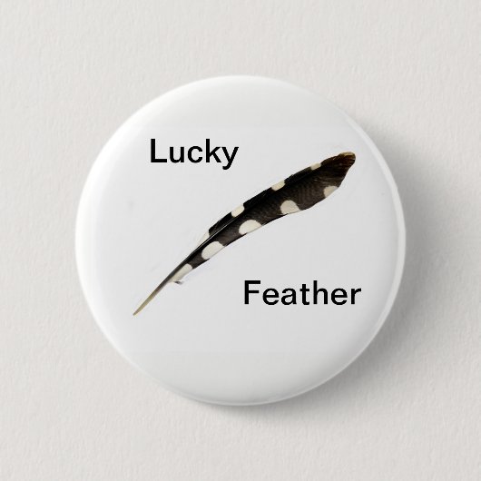 Lucky Feather Badge Ronde Button 5,7 Cm (Voorkant)