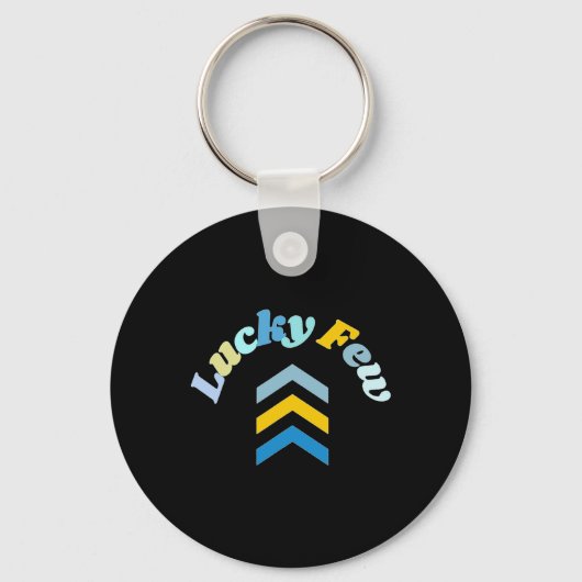 Lucky Few T21 Down Syndrome Awareness Geel Blauw Sleutelhanger (Voorkant)