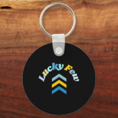 Lucky Few T21 Down Syndrome Awareness Geel Blauw Sleutelhanger (Voorkant)