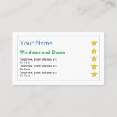 "Lucky Find"-vensters en Visitekaartjes voor deure (Achterkant)