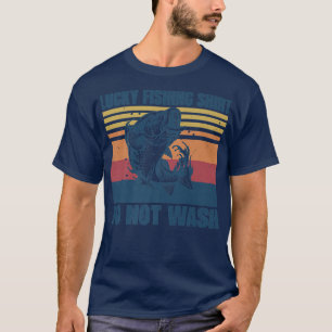Lucky FishingWash Funny Bass Vist Fisher niet T-shirt