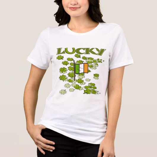 Lucky Flag Tri-Blend Shirt (Voorkant)