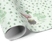 Lucky Flamingo Green Shamrock Cadeaupapier (Rol Hoek)
