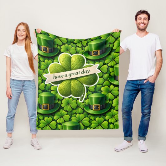 Lucky for leaf clover Saint Patrick's Day have a g Fleece Deken (In situ)