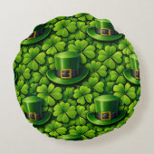Lucky for leaf clover Saint Patrick's Day Patrick' Rond Kussen (Achterkant)
