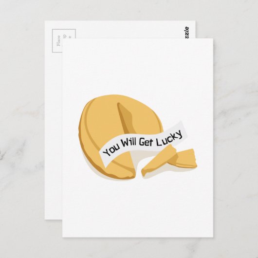 Lucky Fortune Cookie Briefkaart (Voorkant / Achterkant)