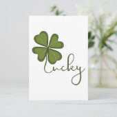 Lucky Four Leaf Clover Bedankkaart (Staand voorkant)