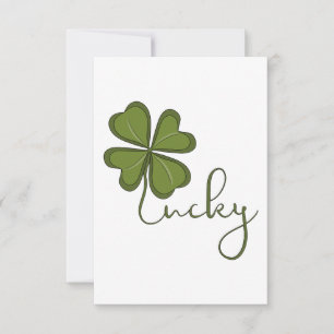 Lucky Four Leaf Clover Bedankkaart
